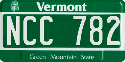 VT license plate NCC782
