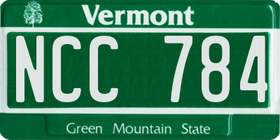 VT license plate NCC784