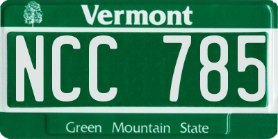 VT license plate NCC785