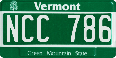 VT license plate NCC786