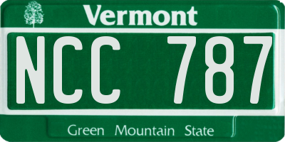 VT license plate NCC787