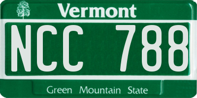 VT license plate NCC788
