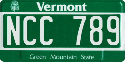 VT license plate NCC789