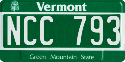 VT license plate NCC793