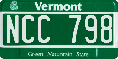 VT license plate NCC798