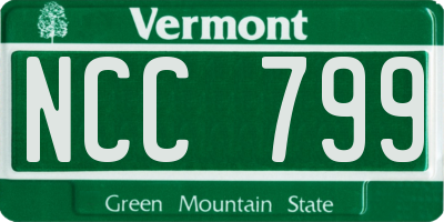 VT license plate NCC799