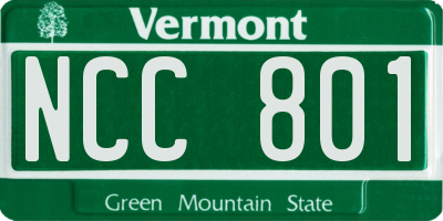 VT license plate NCC801