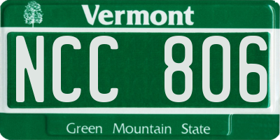VT license plate NCC806