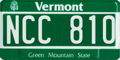 VT license plate NCC810