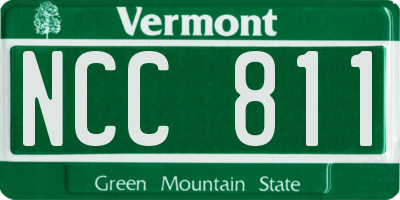 VT license plate NCC811