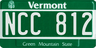 VT license plate NCC812
