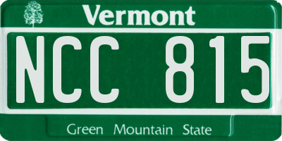 VT license plate NCC815