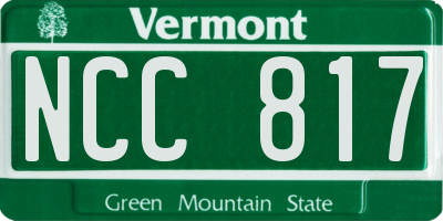 VT license plate NCC817
