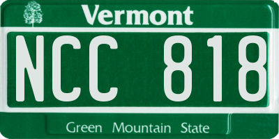 VT license plate NCC818