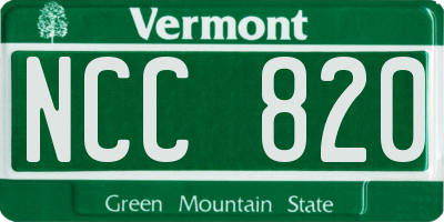 VT license plate NCC820