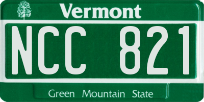 VT license plate NCC821