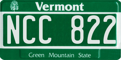 VT license plate NCC822