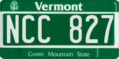 VT license plate NCC827