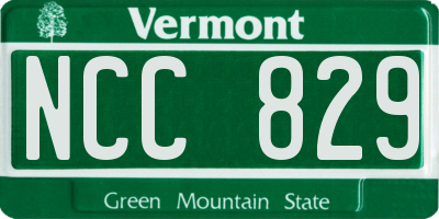 VT license plate NCC829