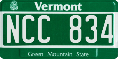 VT license plate NCC834