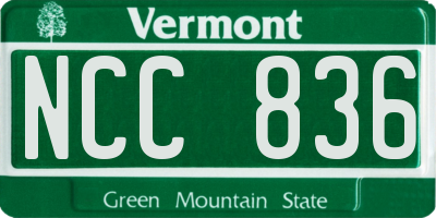 VT license plate NCC836