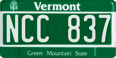 VT license plate NCC837
