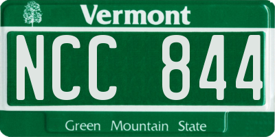VT license plate NCC844