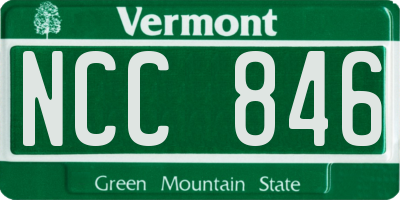 VT license plate NCC846