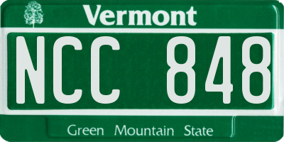 VT license plate NCC848