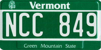 VT license plate NCC849