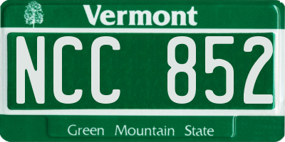 VT license plate NCC852