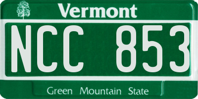 VT license plate NCC853