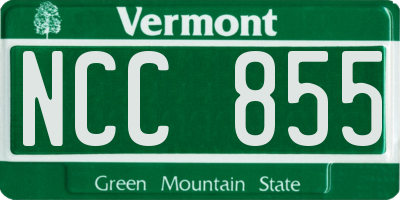 VT license plate NCC855