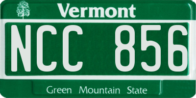 VT license plate NCC856