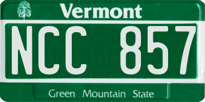 VT license plate NCC857