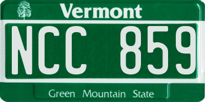 VT license plate NCC859
