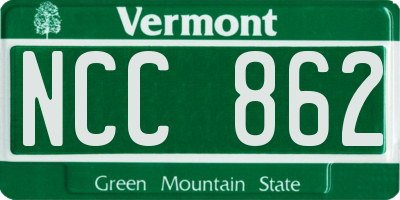 VT license plate NCC862