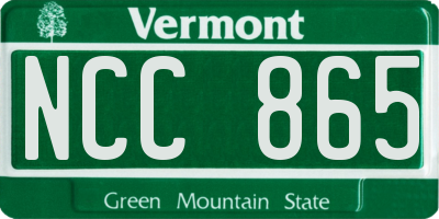 VT license plate NCC865