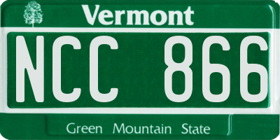 VT license plate NCC866