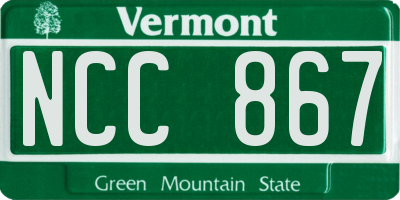 VT license plate NCC867