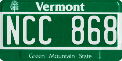 VT license plate NCC868