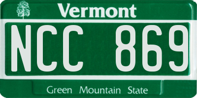 VT license plate NCC869