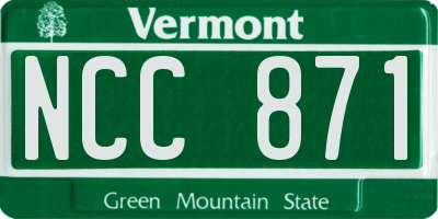 VT license plate NCC871