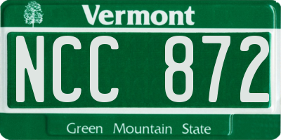 VT license plate NCC872
