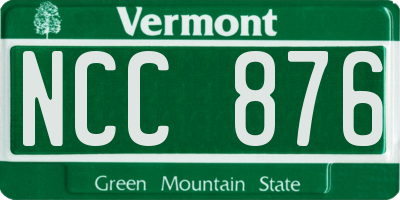 VT license plate NCC876