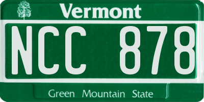 VT license plate NCC878