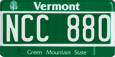 VT license plate NCC880