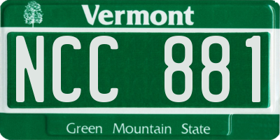 VT license plate NCC881