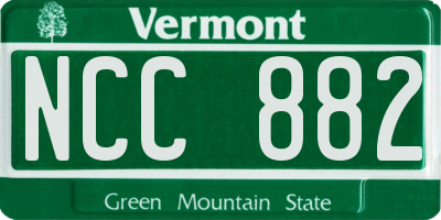 VT license plate NCC882