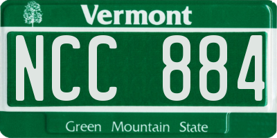VT license plate NCC884